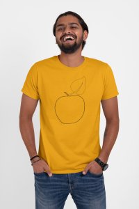 Apple - Line Art for Male - Half Sleeves T-shirt