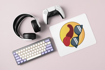 Tongue Out Emoji- Emoji Printed Mousepad For Emoji Lovers