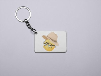 Pouting Emoji with Hat Printed- Emoji Printed Keychains For Emoji Lovers(Pack Of 2)