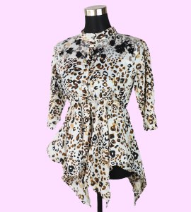 Fierce and Chic: Women's Top with Cheetah Skin Print