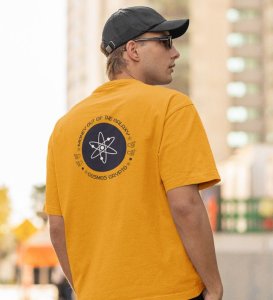 Out Of The Galaxy Wings Yellow Round Neck Cotton Half Sleeved Men's T Shirt with Printed Graphics