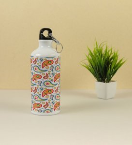 Stylish Oriental Indian Paisley Seamless Pattern Print Printed Aluminium Water Bottle 600ml